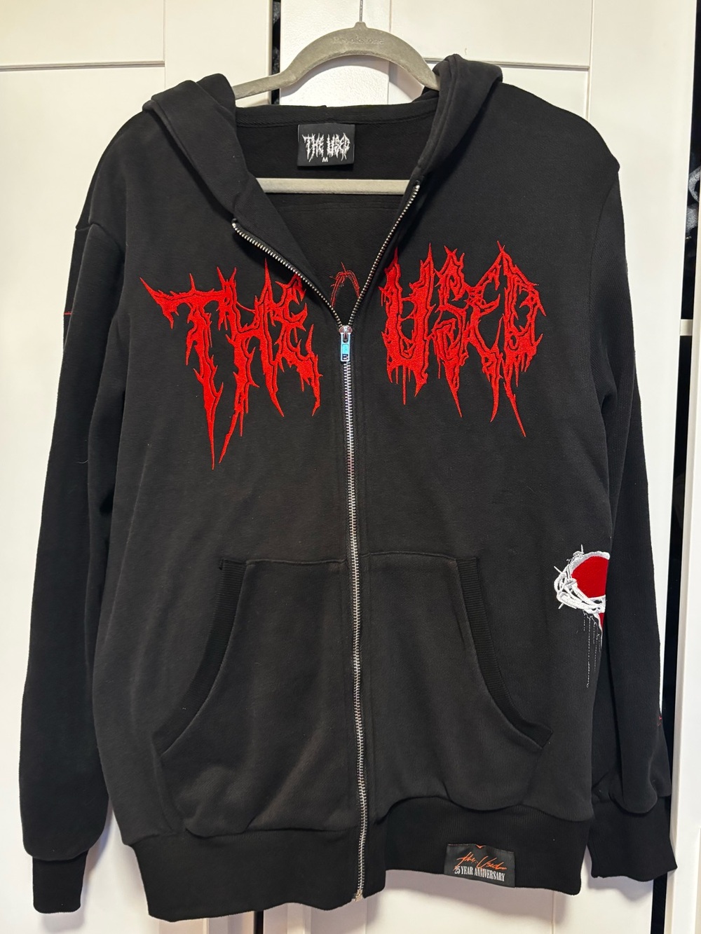 The Used Band 25th Anniversary Tour Black Zip-Up Hoodie never worn